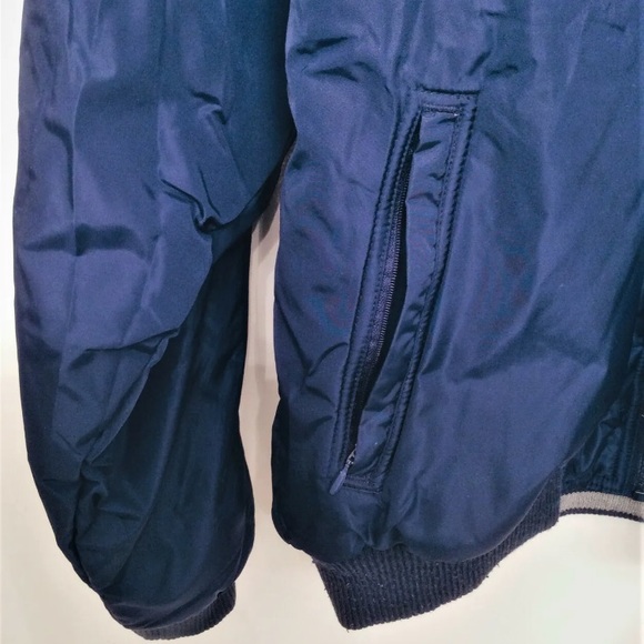 Vintage 90s Adidas reversible insulated jacket hooded. Navy / grey. Mens womens - Picture 3 of 7